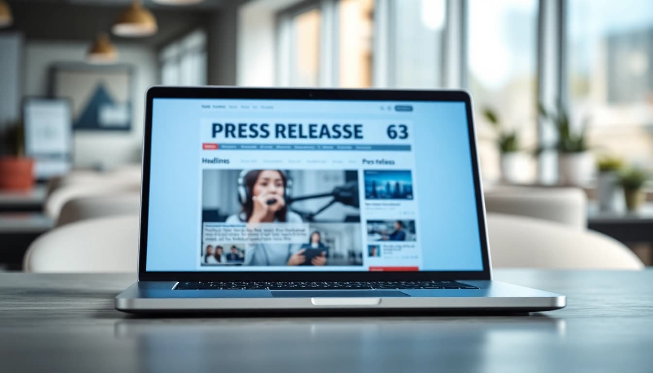 Highlighting the Best Press release website with a digital press release graphic.