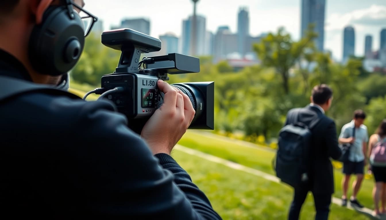 Capture moments with On-location videography toronto showcasing an outdoor event in a vibrant setting.