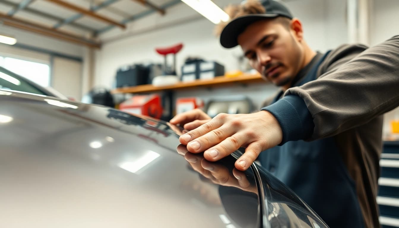 Werkstatt mit Hol und Bringservice Berlin zeigt einen Mechaniker, der effizient an einem Auto arbeitet.