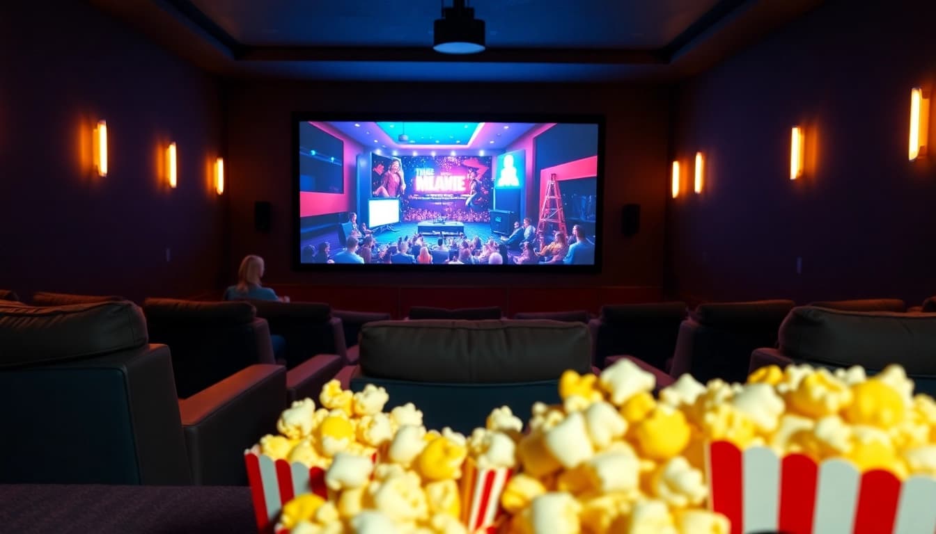 ดูหนังในห้องฉายหนังที่ทันสมัยท่ามกลางบรรยากาศที่อบอุ่น