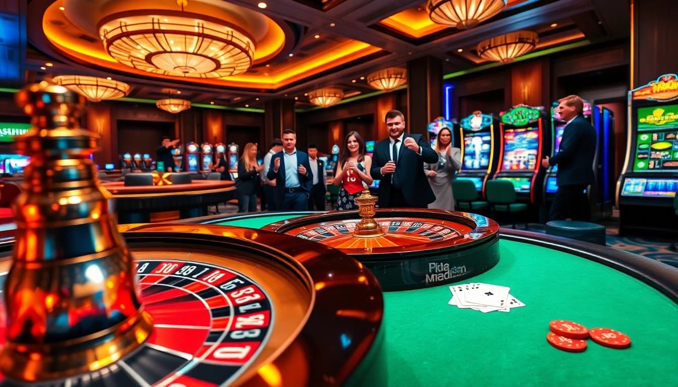 Winning players enjoying the excitement of 888 new casino games and vibrant gambling atmosphere.
