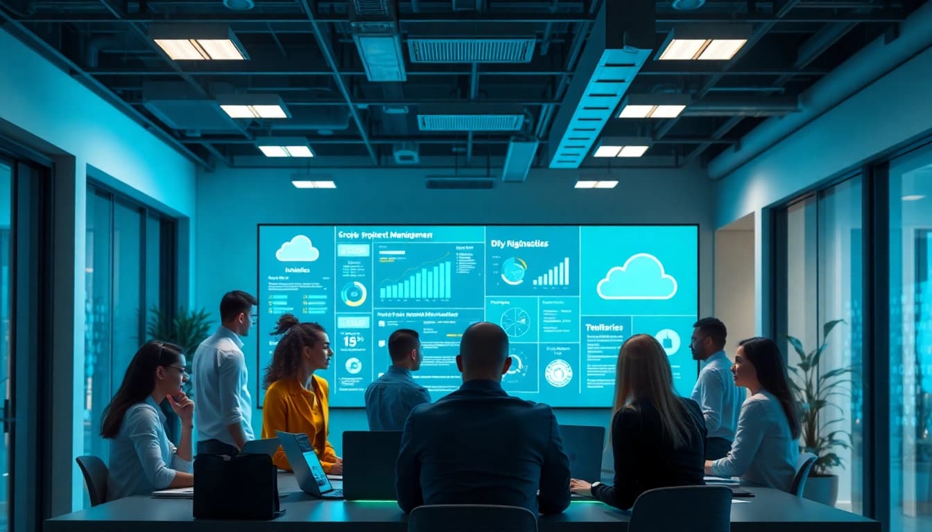 Managed IT Services Tampa team collaborating in a modern office setting with innovative technology.