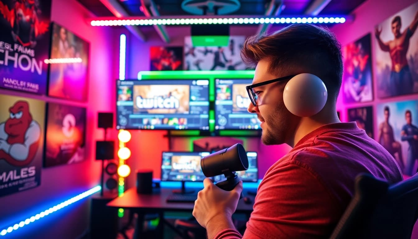 StreamGen platform showcased as a vibrant streamer in an energetic editing environment.