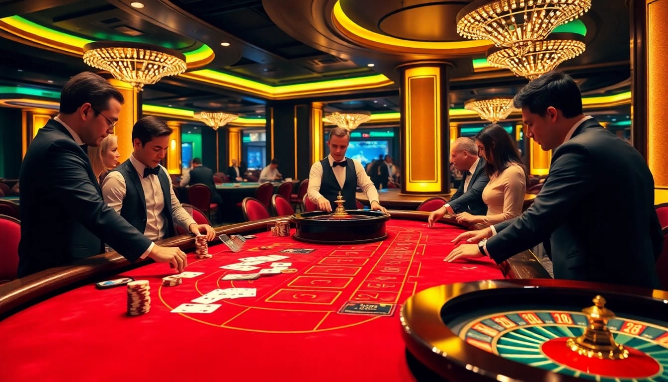 Experience ket qua bong da excitement at the vibrant casino environment with professional players actively engaging.