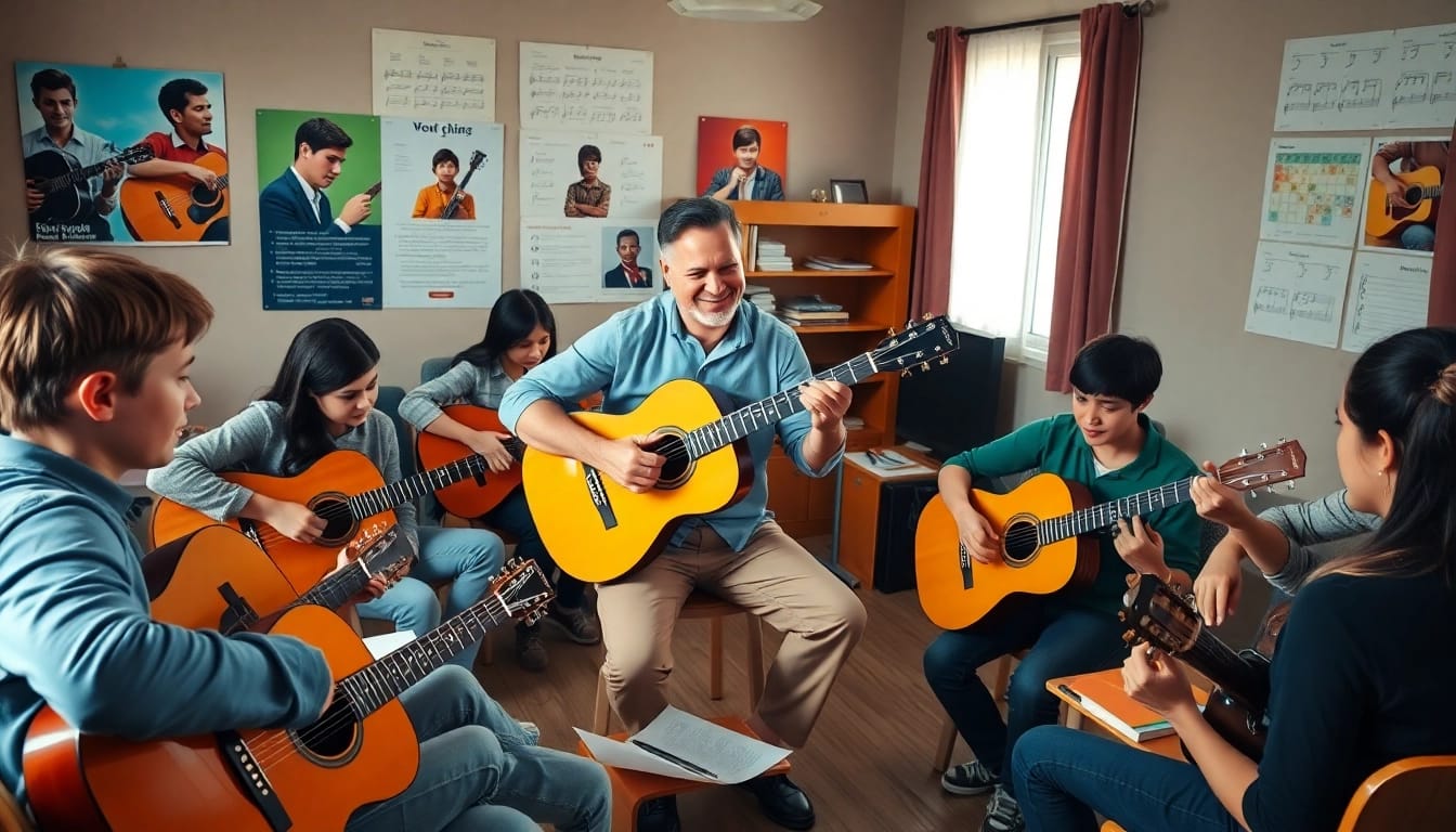Learn guitar effectively with https://guitarlessons.co.uk, in a diverse classroom setting led by an expert.