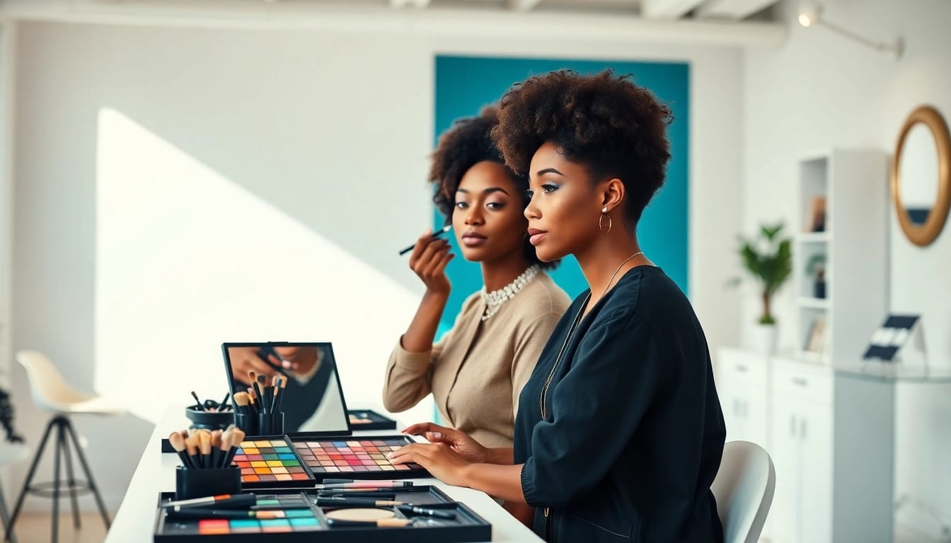 Learn essential skills from makeup courses in a vibrant professional studio.