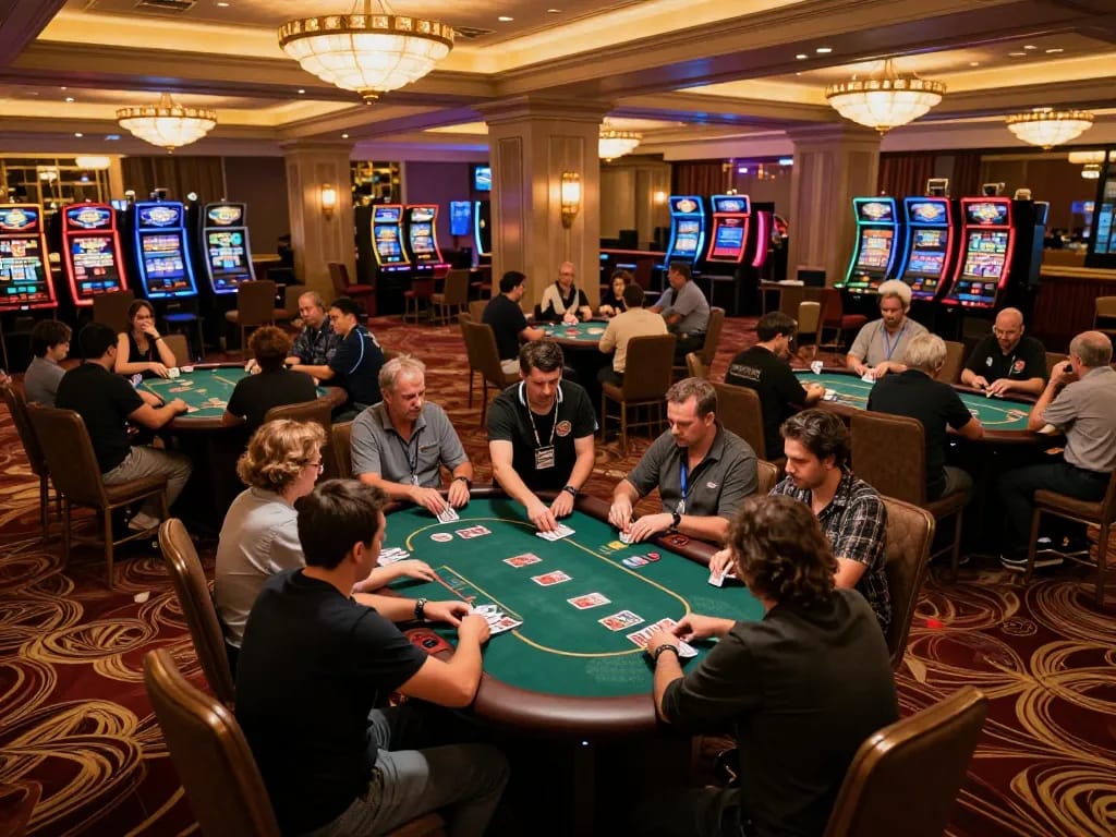 Cakhia tv viewers enjoying a thrilling poker game in a luxurious casino atmosphere.