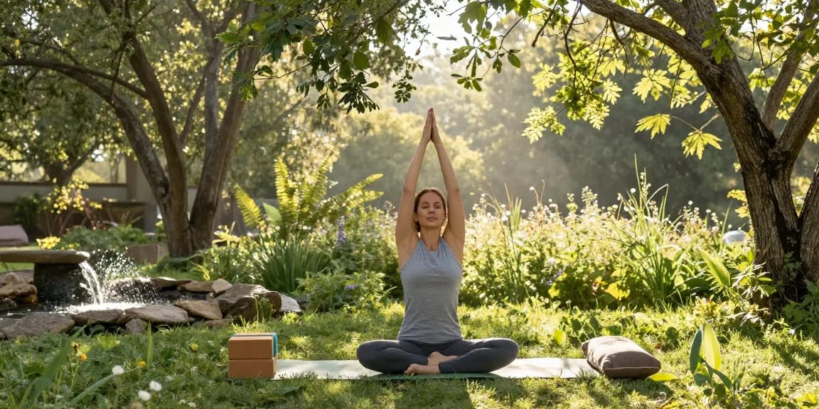 Motchill yoga practice in a serene wellness retreat surrounded by nature.