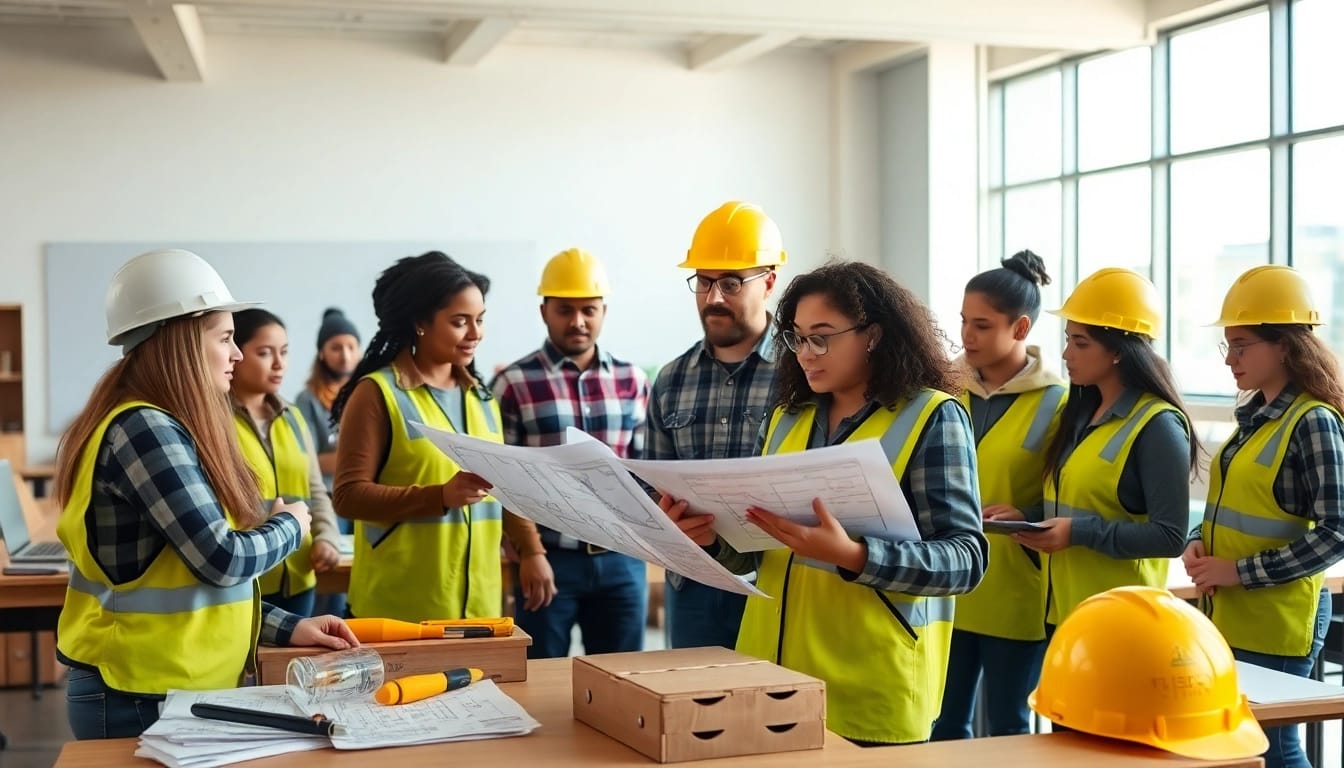 Students participating in construction education colorado hands-on learning session.
