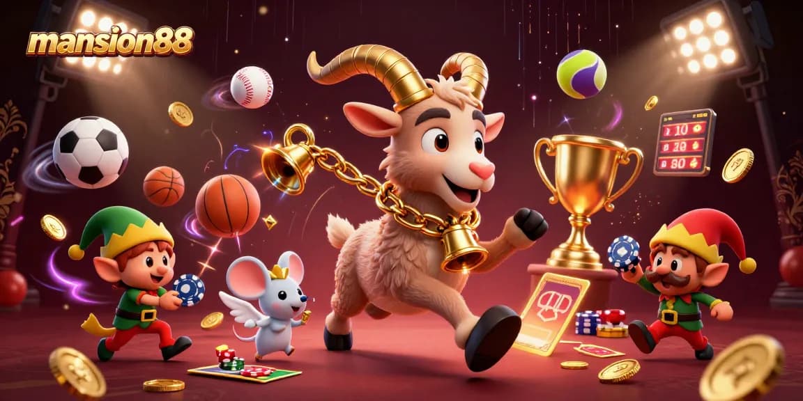 Immerse in mansion88's thrilling casino world with lively characters and gaming elements.