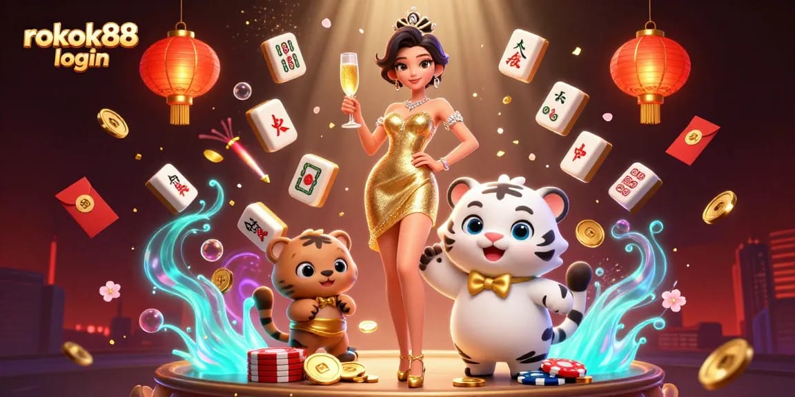 Experience rokok88 login with vibrant casino elements and a luxurious atmosphere.