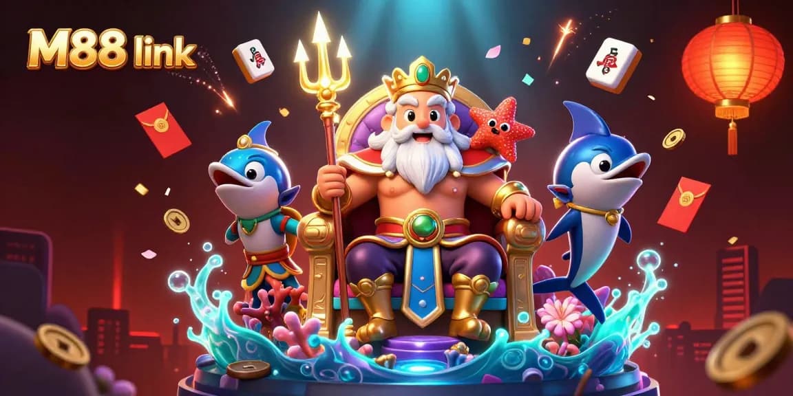 Experience the excitement of M88 link with vibrant casino-themed scenes and engaging characters.