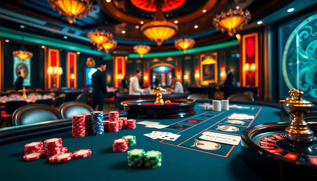Exciting gameplay at a casino table showcasing hidden wiki dark web strategies through poker chips and betting slips.
