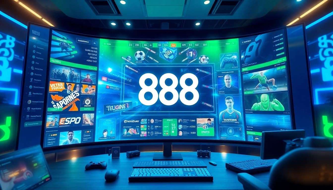 Explore 888 new's thrilling online gaming platform showcasing diverse gaming options and a user-friendly interface.