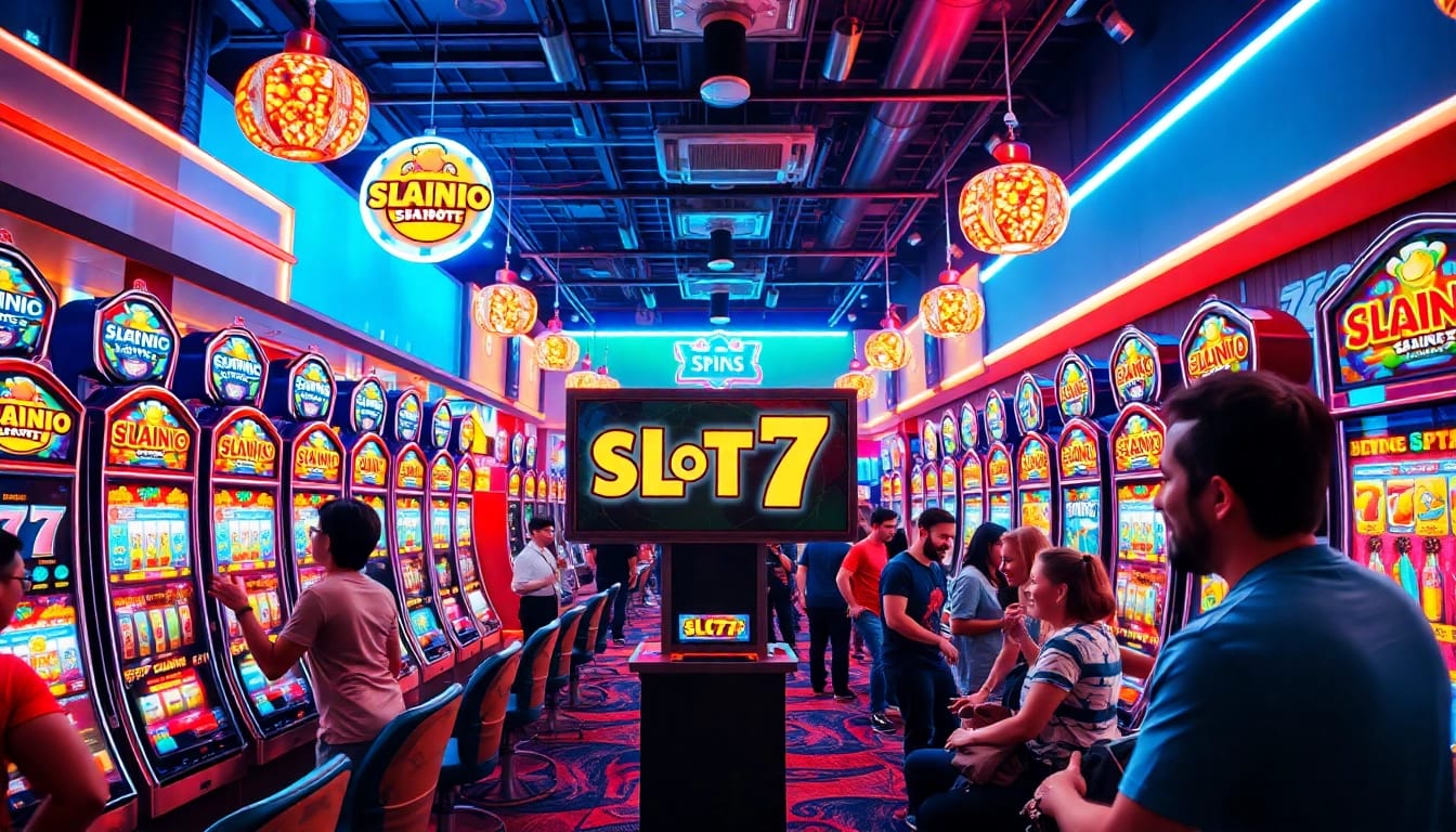 Mainkan Slot77 di kasino yang penuh warna dan kegembiraan.