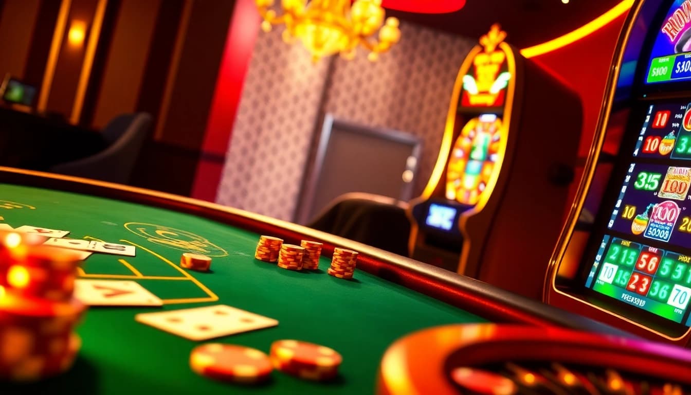 Enjoying a thrilling game at Haywin's luxurious online casino with poker chips and cards.