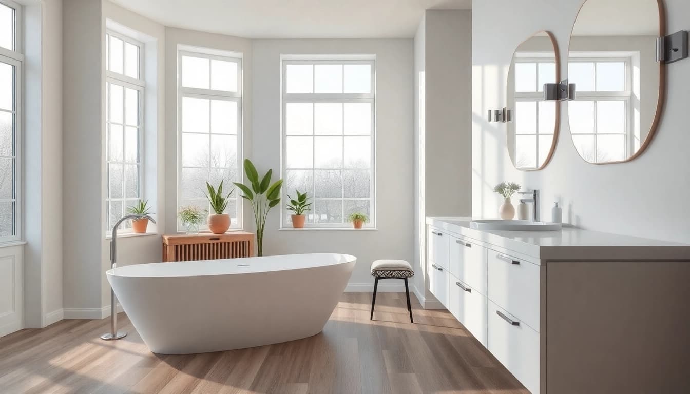 Beautifully designed bathroom remodel near me featuring modern fixtures and natural light.