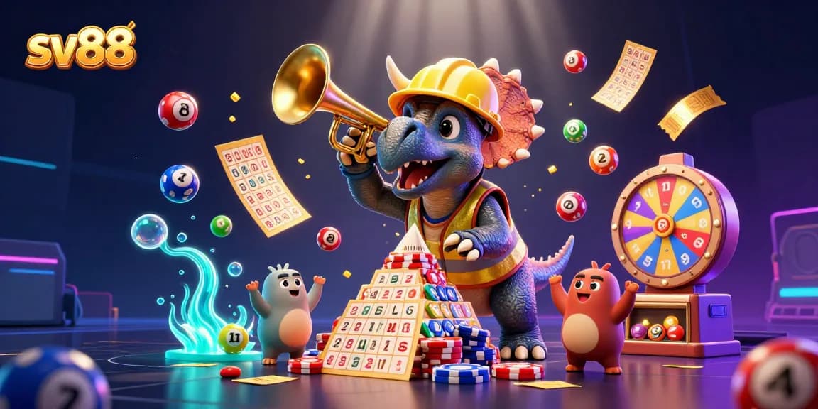 Engaging sv88 illustration of lively casino excitement with dynamic characters and vibrant game elements.