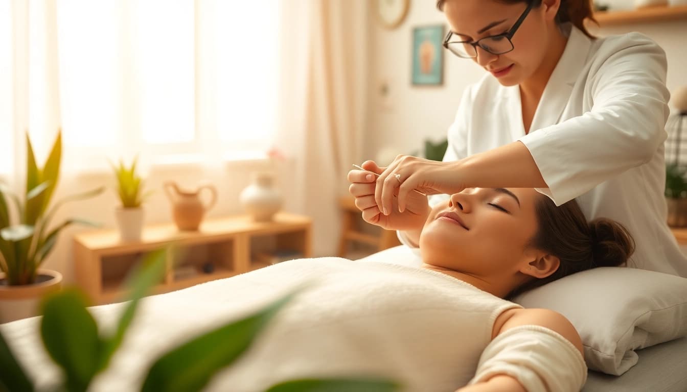 Experience north edmonton acupuncture with a skilled practitioner in a serene treatment setting.
