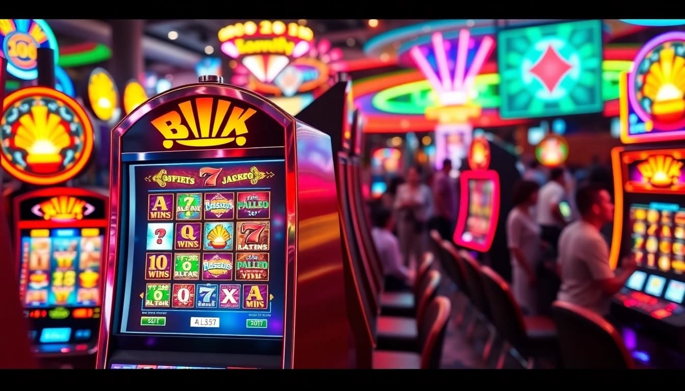 Bermain slot gacor terbaru dengan mesin slot dan suasana kasino yang ramai.