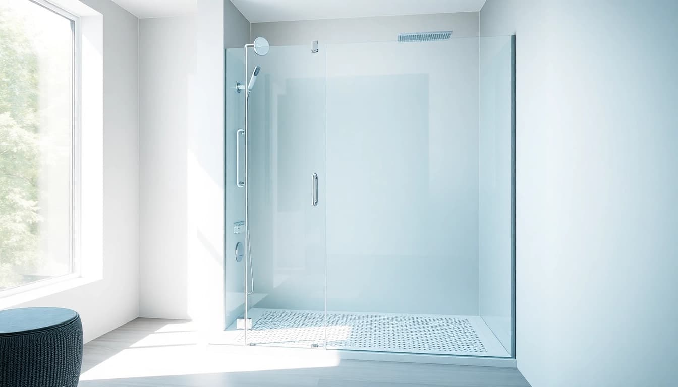 Genießen Sie die sonni Duschkabine 80x80 in einem eleganten Badezimmer mit modernem Design.