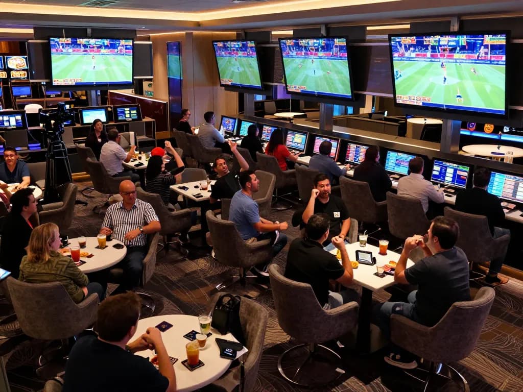 Betting excitement at fb88 com sports lounge with live games and enthusiastic players