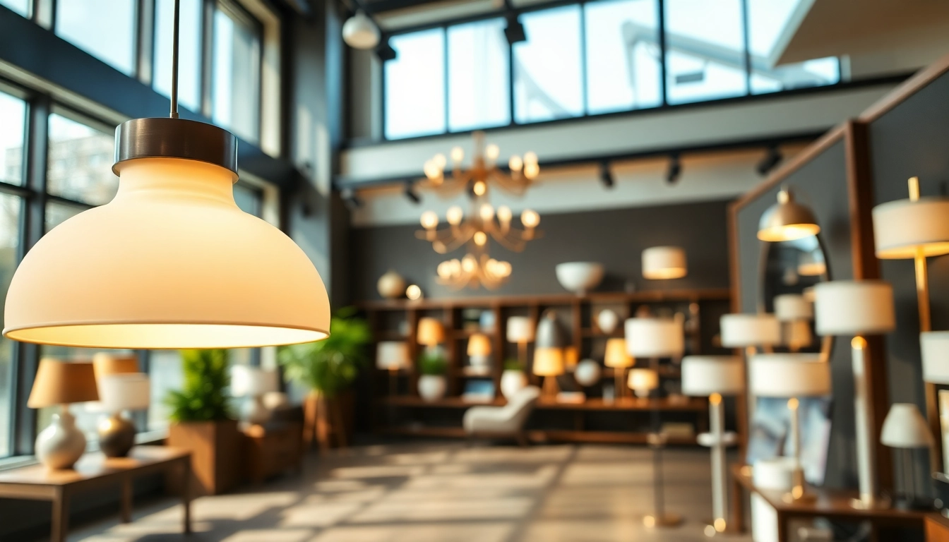 Showroom featuring diverse lighting solutions designed to enhance spaces.