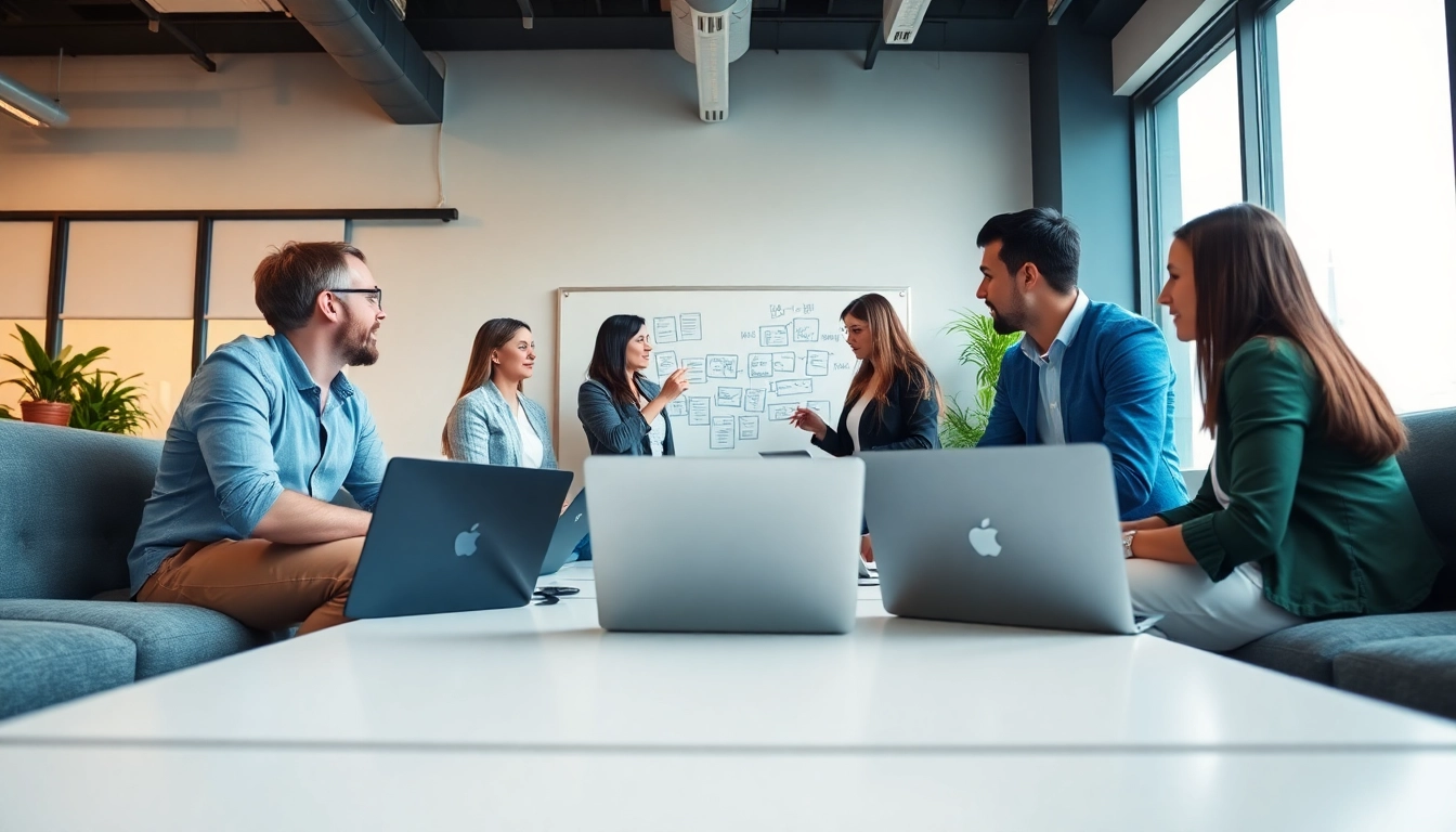 Meet skilled website designers Hereford brainstorming digital solutions in a bright office.