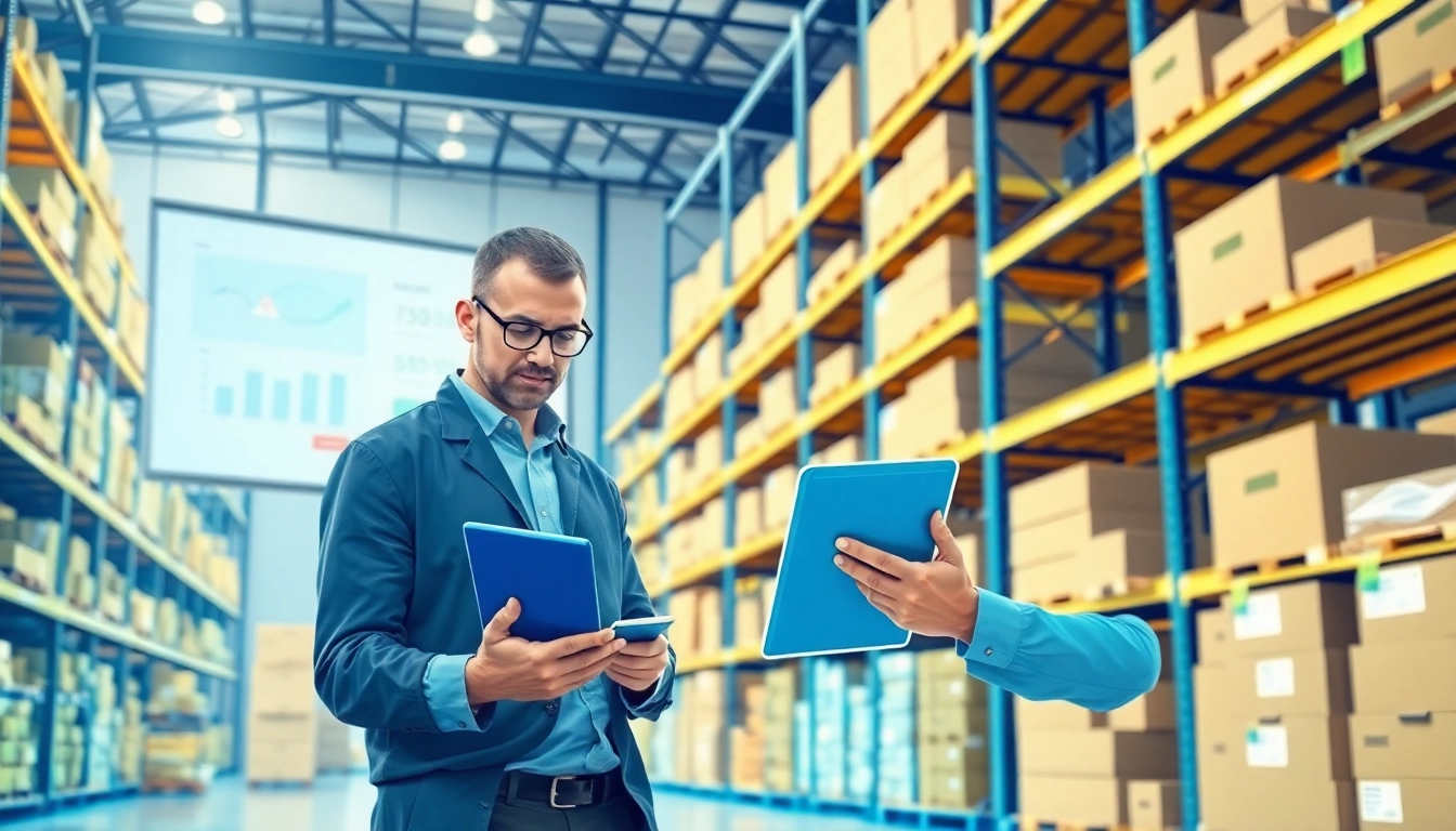 Enhance inventory optimization with a professional setup in a modern warehouse showcasing organized stock.