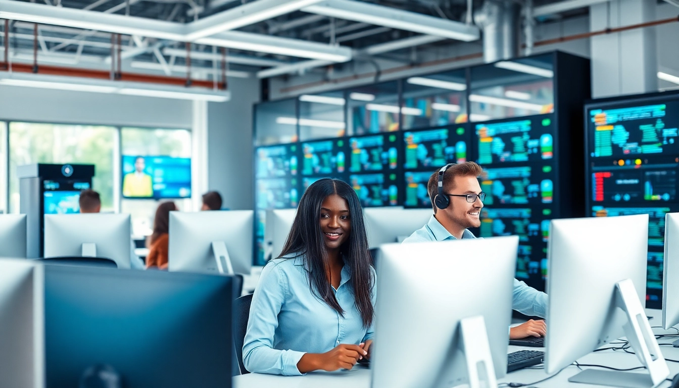 Engage with expert IT support services team collaborating in a modern office.