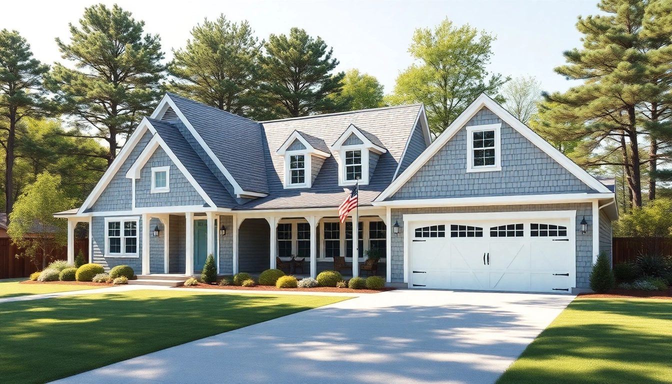 Beautiful cape cod home with spacious attached garage and lush landscaping.