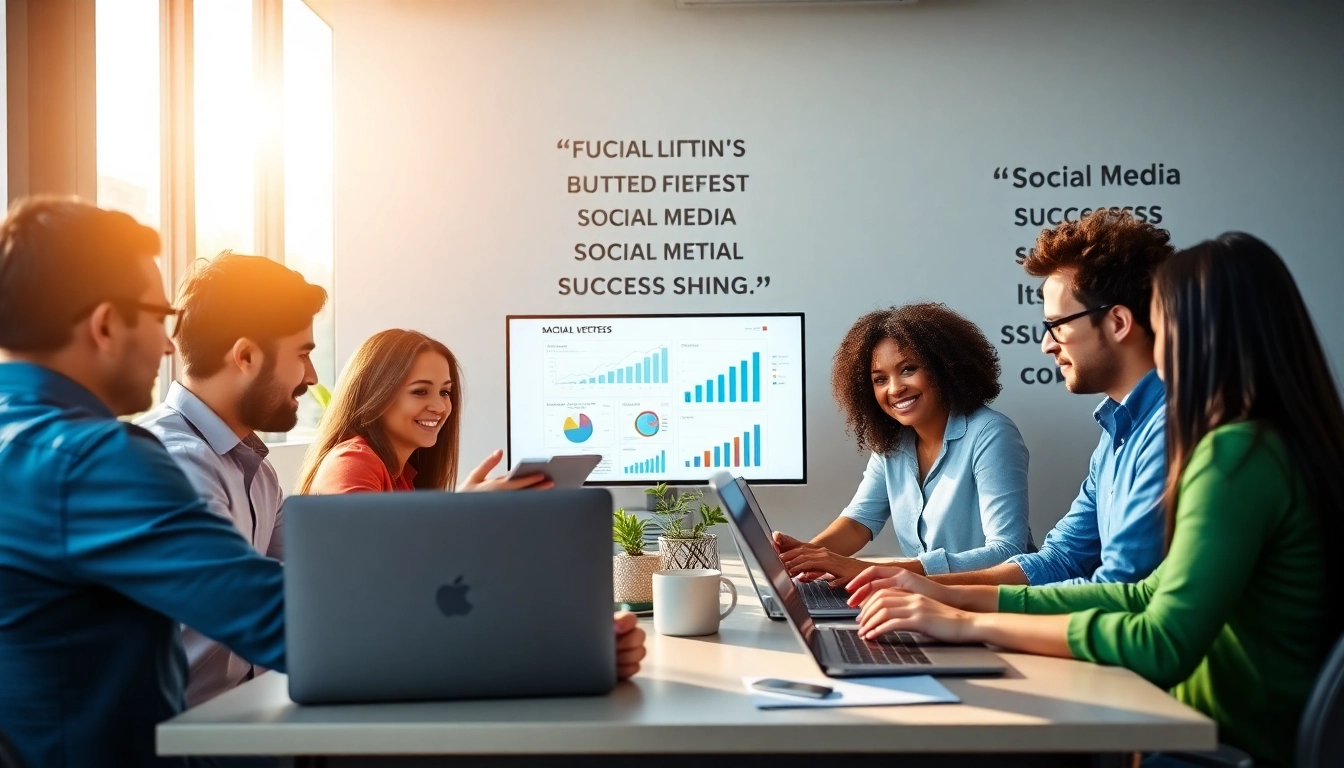 Engaging team in a social media agency enhancing digital marketing strategies.