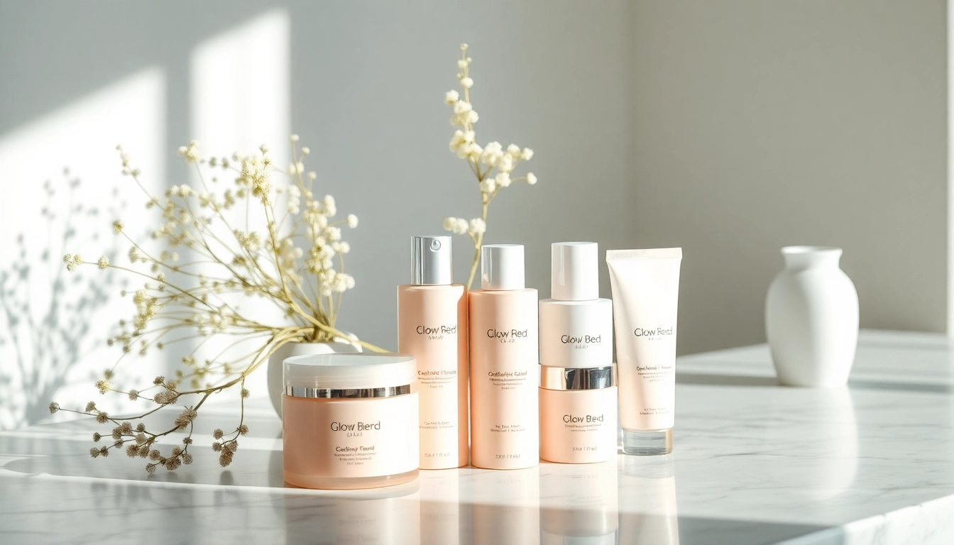 Showcase Glow Blend with elegant packaging on a marble countertop, capturing its beauty.