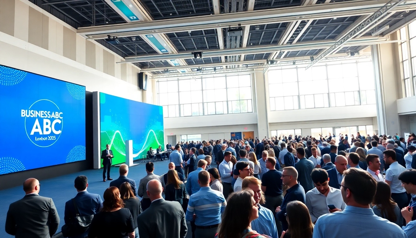 Attendees actively networking at the businessabc ai global summit london 2025, showcasing collaboration.