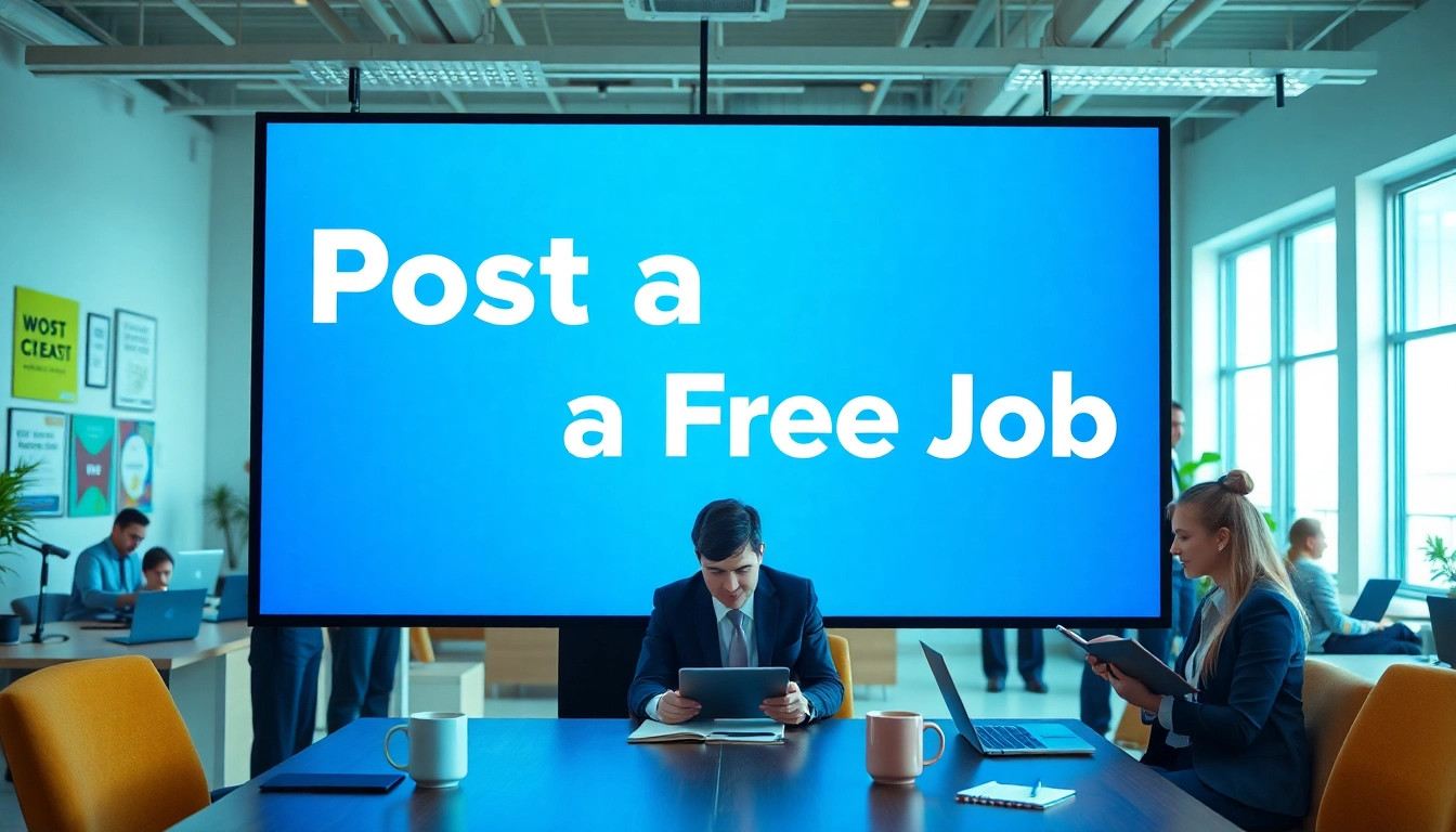 Engaging atmosphere showcasing a free job post process in a professional office
