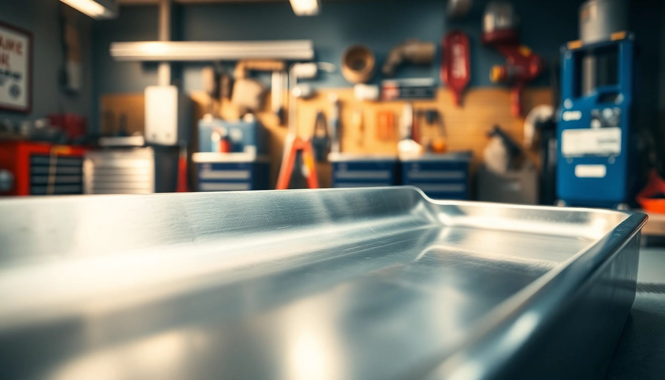 Using a professional oil drain pan in a sleek garage environment for efficient oil changes.