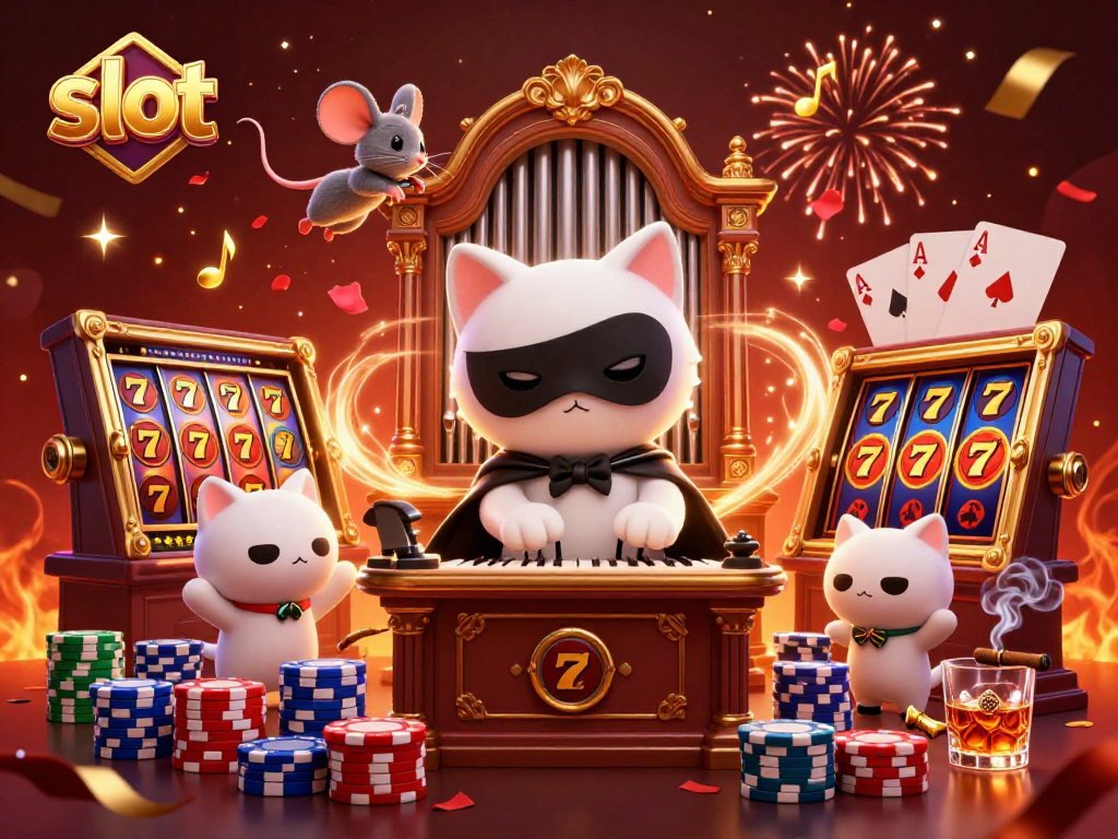 Slot menghidupkan suasana kasino dengan simbol dan karakter berwarna-warni.