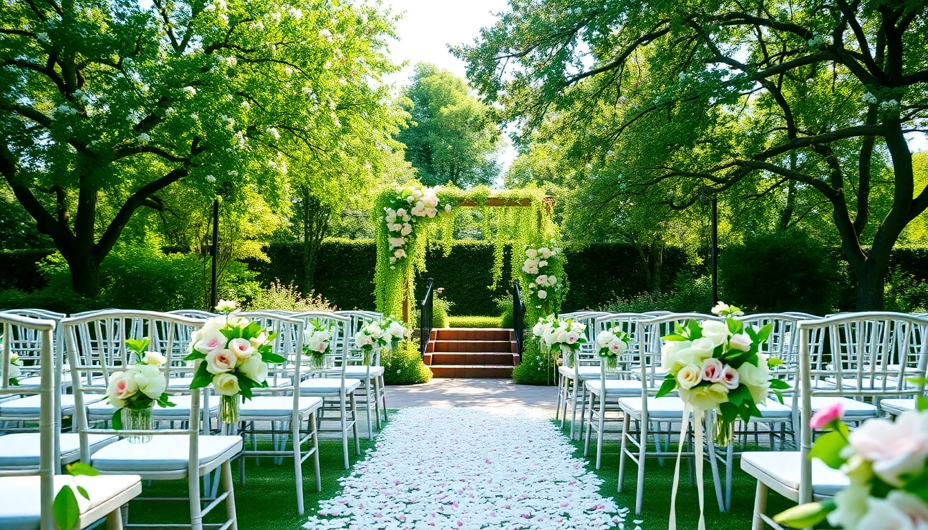 Stunning wedding venues sacramento showcasing a romantic garden ceremony with floral decor.