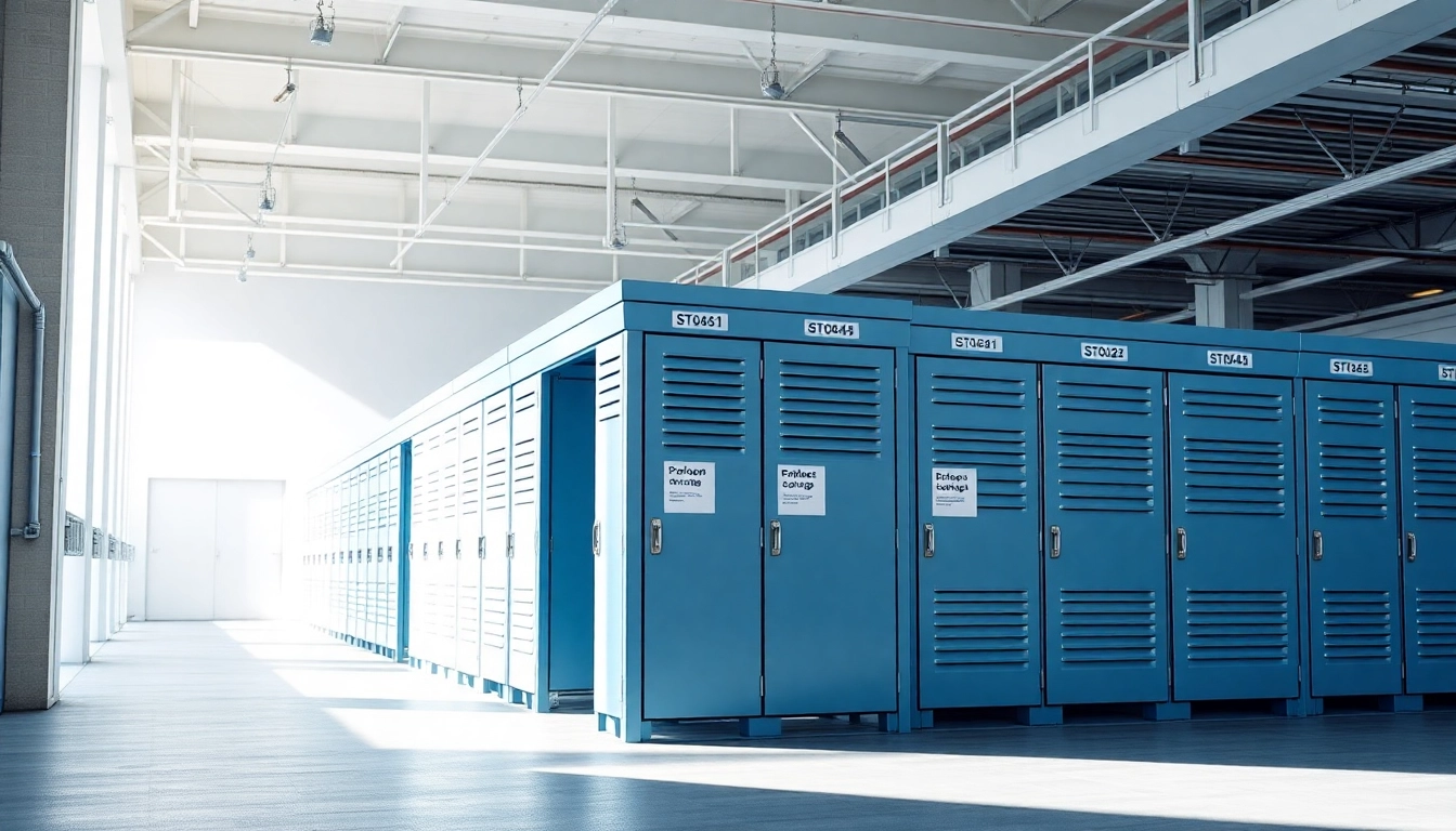 Explore self storage units in a well-organized urban environment with clarity and functionality.