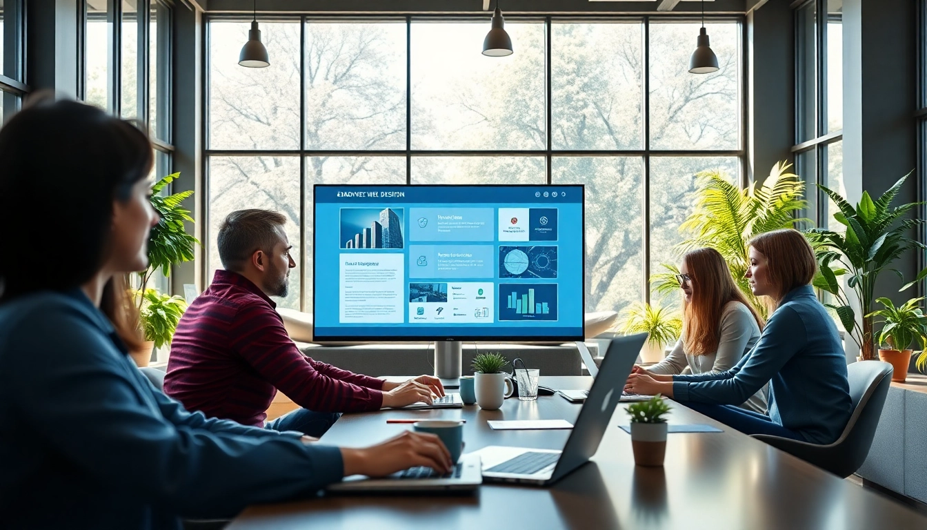 Discover experts collaborating on edmonton web design in a vibrant, modern office setting.