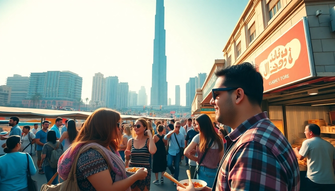 Enjoying a Dubai city tour itinerary amidst vibrant local sights and cuisine.