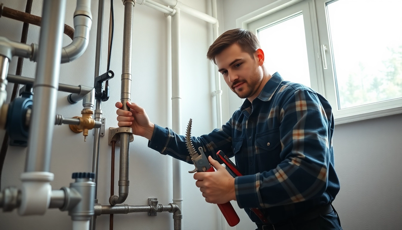 Skilled plumbers knightdale working on a residential plumbing repair with tools in hand.