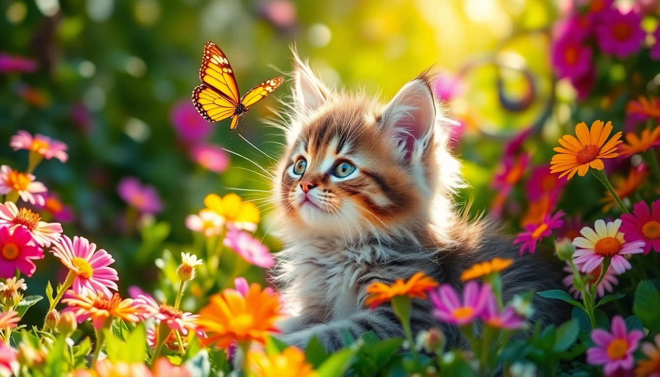 Adorable Maine Coon kittens for sale Northern California in a sunlit garden setting.