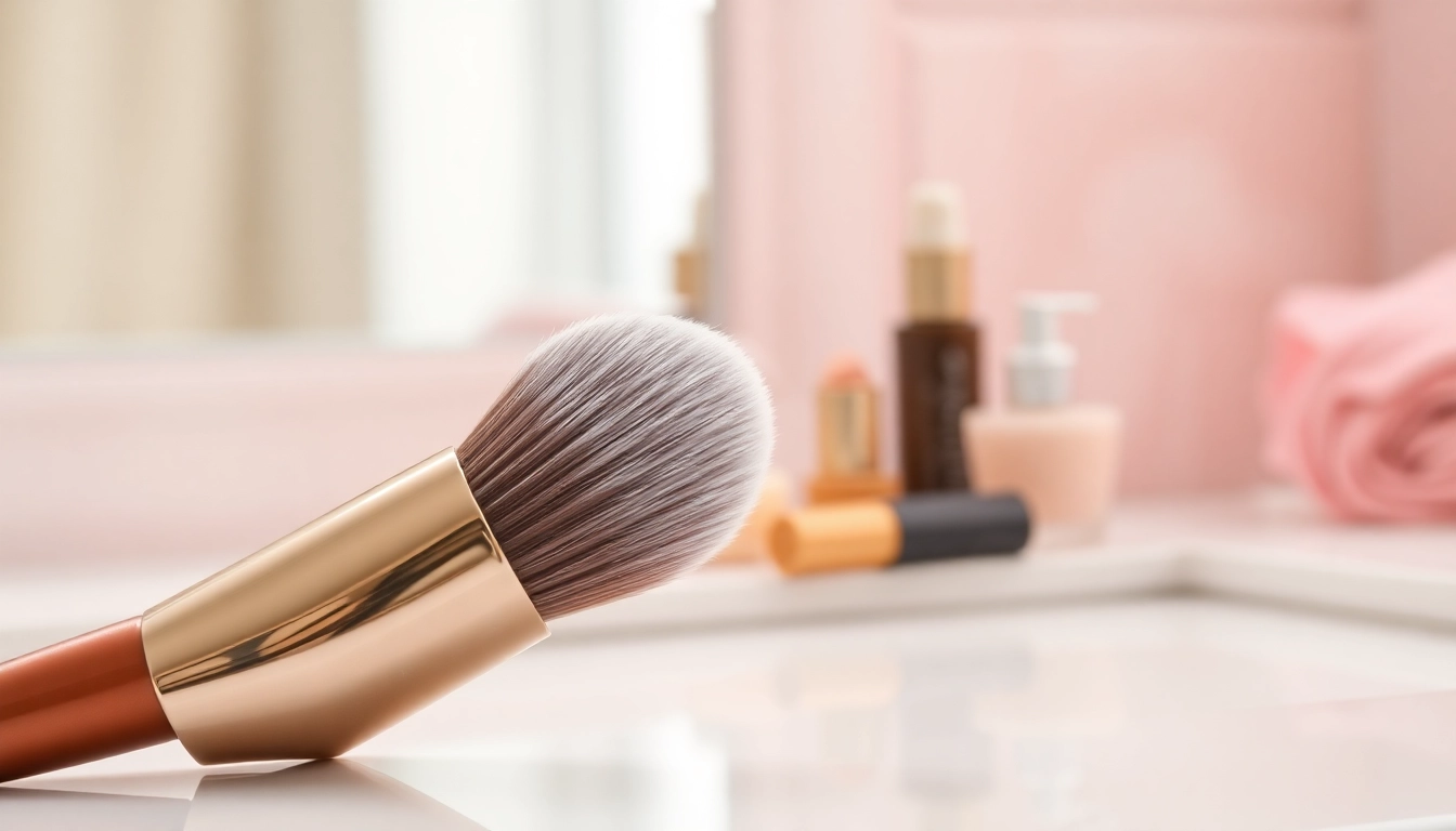 Enhance your look with a quality lip blending brush showcased in elegant composition.