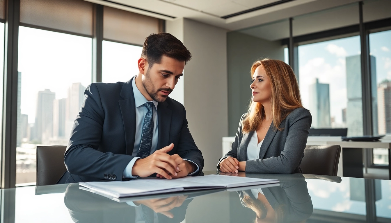 Consultation with a Miami high net worth divorce lawyer in a modern office for legal guidance.