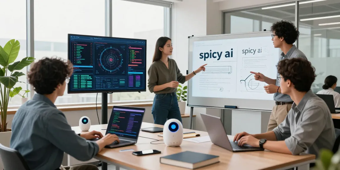 Collaboration in a tech workspace focusing on spicy ai innovations and data analytics.
