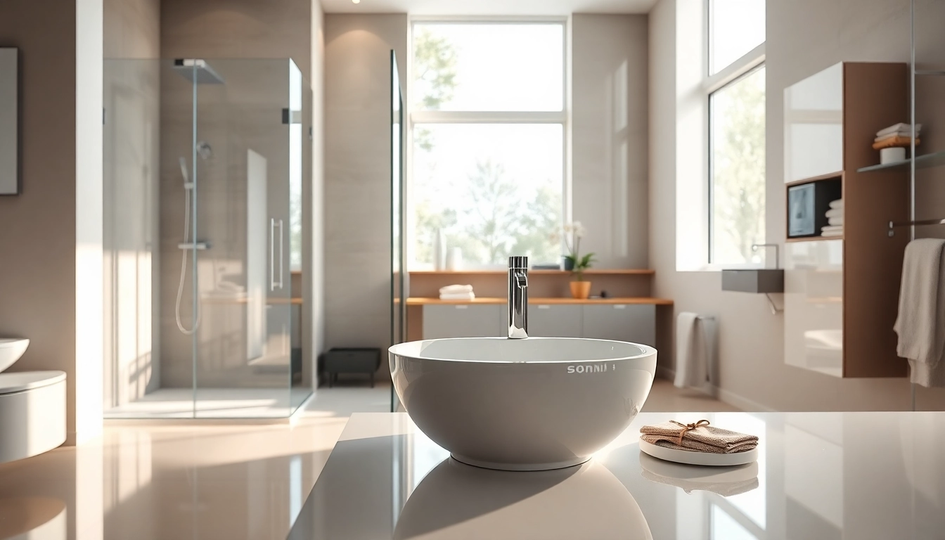 Erleben Sie hochwertige Badprodukte von sonni sanitär GmbH in einem modernen Badezimmerdesign.