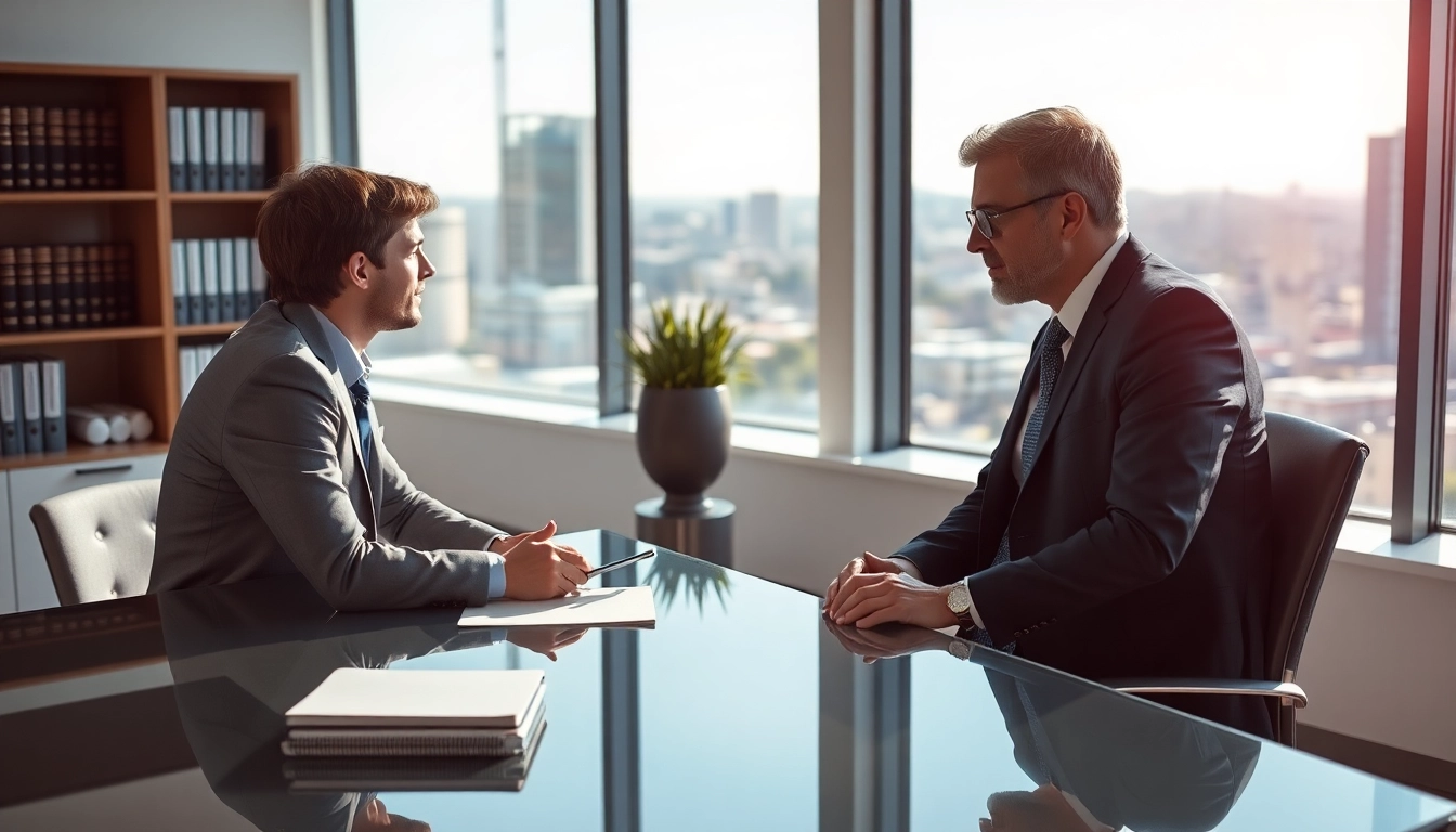 Engaging consultation with a Stockton Accident Lawyer in a contemporary office.