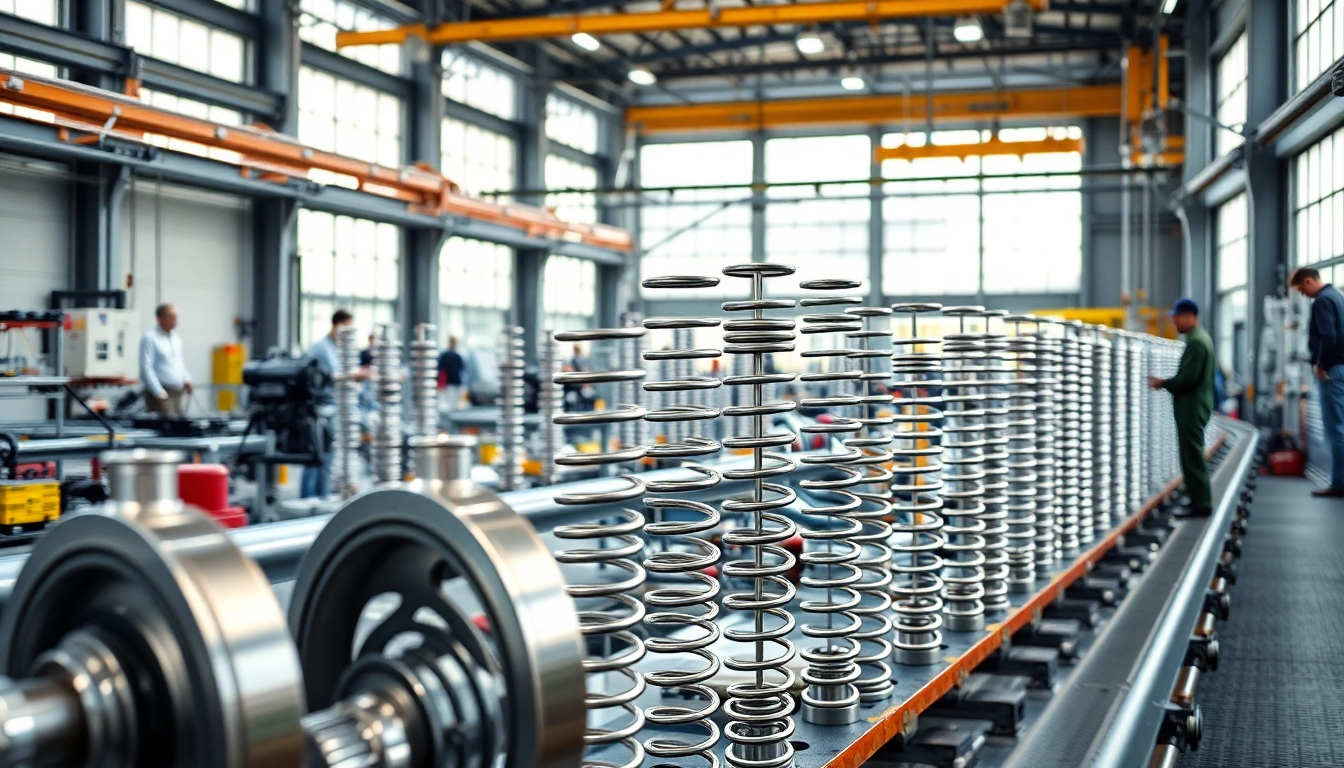 Gas Spring Supplier showcasing high-quality gas springs in a modern manufacturing setup.