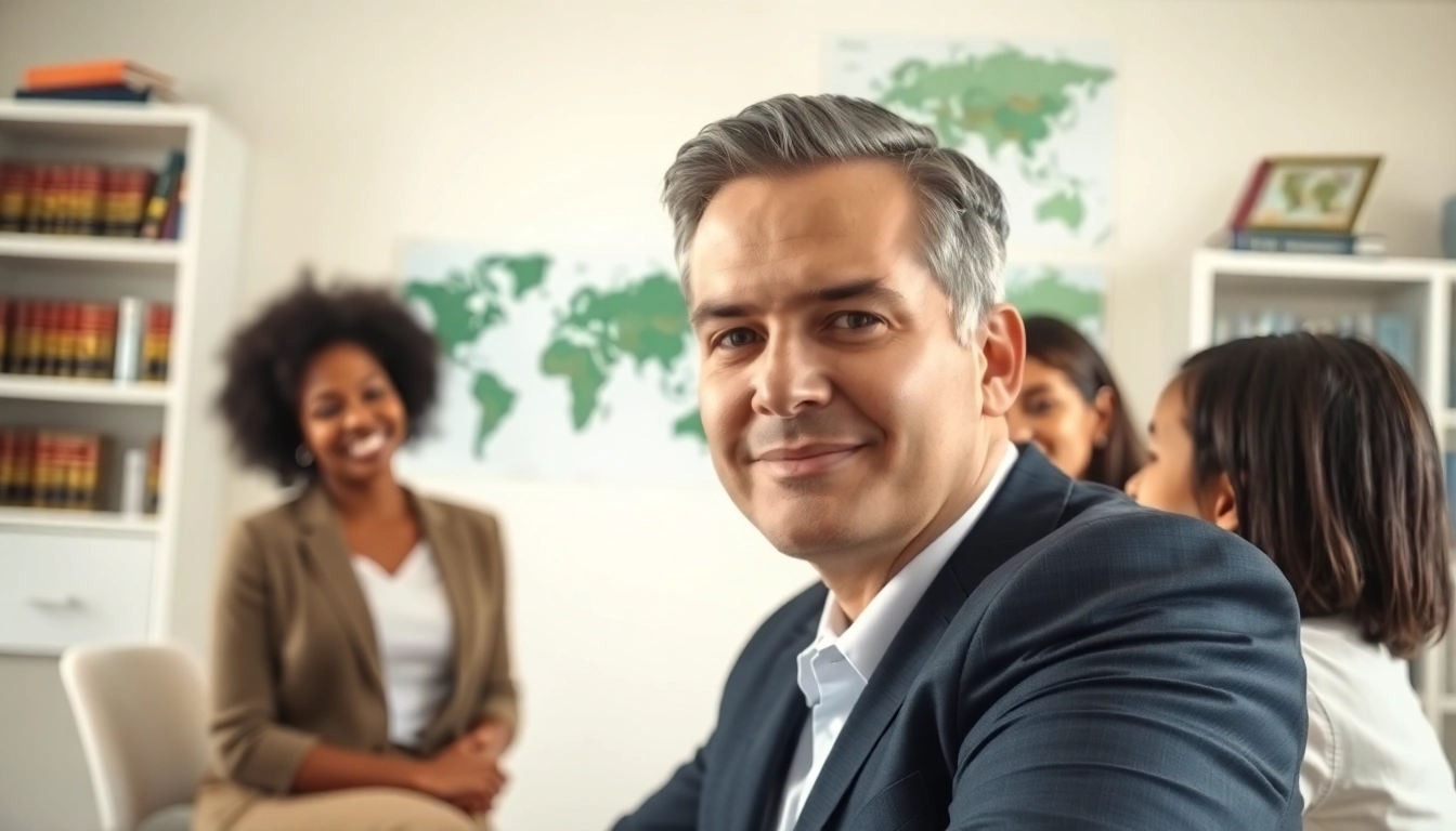 New Hampshire Immigration Attorney advising a diverse family in a professional office environment.